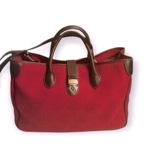 DOONEY and bourke signature db red brown two way satchel bag